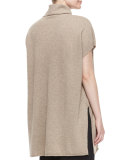 Short-Sleeve Cashmere Turtleneck Sweater 