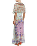 Printed Open-Front Coverup Dress