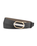 Sil Reversible Leather Belt, Black