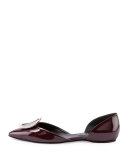 Sexy Choc Patent Ballerina Flat, Burgundy 