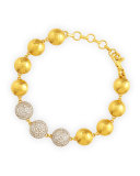 Lentil Ice 24k Gold & Diamond Bracelet