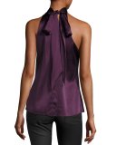 Paige Halter-Neck Top, Merlot