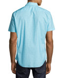 Weinman Golf Club Short-Sleeve Sport Shirt, Turquoise