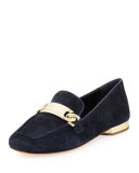 Hola Suede Chain Loafer, Navy