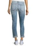 Dre Mid-Rise Slim Boyfriend Jeans, Acid Blue