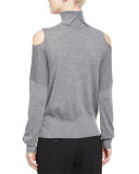 Cold-Shoulder Turtleneck Sweater