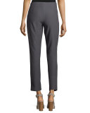 Washable Stretch-Crepe Ankle Pants, Ash
