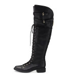Gryffin Combat Over-the-Knee Boot, Black