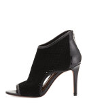 Ashlyn Cutout Suede Bootie, Black