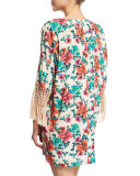 Charlotte Floral-Print Fringe Dress