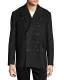 Moleskin Shearling-Lined Pea Coat