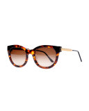 Lively Limited Edition Vintage-Pattern Square Sunglasses, Tortoise