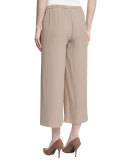 Wide-Leg Georgette Cropped Pants