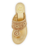 Marbella Cork Wedge Sandal, Gold