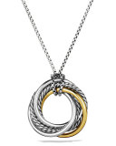 Crossover Small Pendant with Gold on Chain