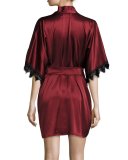 Lace-Trim Silk Chemise, Bordeaux