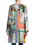 Biorla Long-Sleeve Button-Front Floral Tunic, Multi