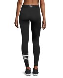 Flex Striped Performance Leggings, Black/White