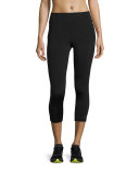 Paneled High-Rise Cropped Leggings, Black