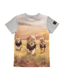 Raven Running Lions Jersey Tee, Gray, Size 2-12