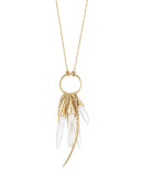 Rock Crystal Burst Pendant Necklace, 32"