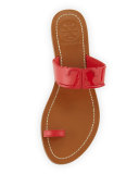 Marcia Patent Toe-Ring Sandal, Brilliant Red
