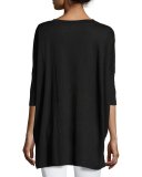 Dolman-Sleeve Boxy Organic Linen Tunic