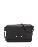 Adley Leather Shoulder Bag, Black
