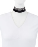 Two-Piece Metal Lace & Velvet Choker Necklace Set