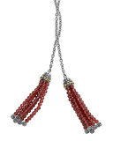 Icon Caviar Tassel Lariat Necklace