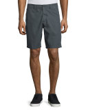 Flap-Pocket Cotton Shorts, Seal Gray