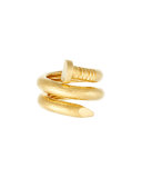 18k Hammered Nail Ring, Size 6.5