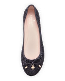 willa glitter ballerina flat, black