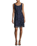 Carrie Sleeveless Embroidered Floral Cocktail Dress