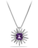 23mm Amethyst Starburst Pendant Necklace