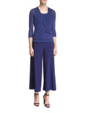 Luxe Jersey Cropped Pants, Abyss 