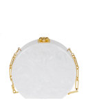 Oscar Round Zebra Clutch Bag, White