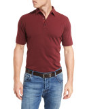 Washed Piqué Polo Shirt, Red