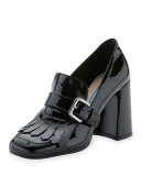 Patent Leather Kiltie 85mm Pump, Nero