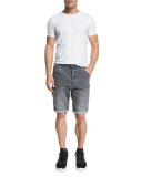 Faded Denim Shorts, Gray