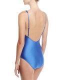 Heartbreaker Crisscross One-Piece Swimsuit, Blue