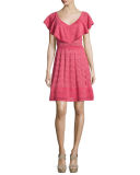Flutter-Sleeve V-Neck Dress