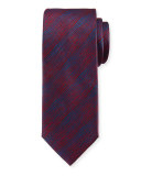 Striated Woven Silk Tie, Red