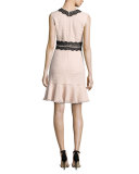 Tweed Contrast-Lace Sleeveless Dress, Ballerina Pink