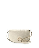 Jamie Metallic Leather Clutch Bag, Spark Gold