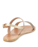 Clio Double-Band Flat Slingback Sandal, Natural