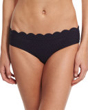 jacquard polka-dot hipster swim bottom, rich navy