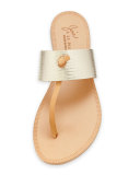Nice Knotted T-Strap Sandal, Platinum