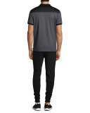 Mercerized Cotton English-Stripe Short-Sleeve Polo Shirt