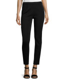 Slim-Leg Pull-On Pants, Black